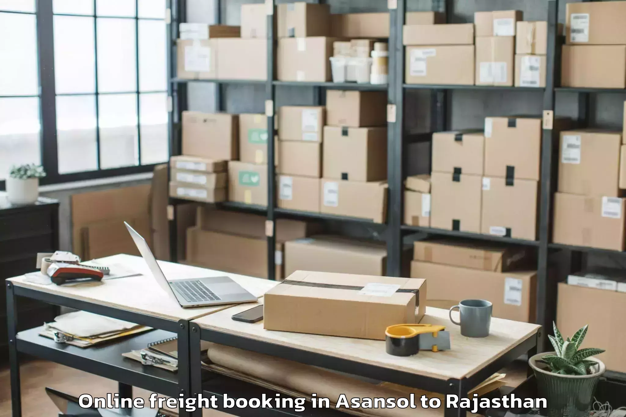 Professional Asansol to Udaipur Airport Udr Online Freight Booking